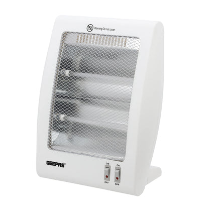 Geepas GQH28522 Quartz Heater 800W with 2 Heat Settings & Tip-Over Protection