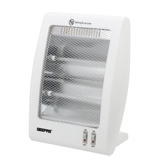 Geepas GQH28522 Quartz Heater 800W with 2 Heat Settings & Tip-Over Protection