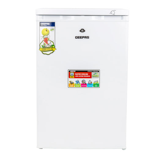 Geepas GRFU1206 120L Upright Freezer with 4 Crystal Drawers