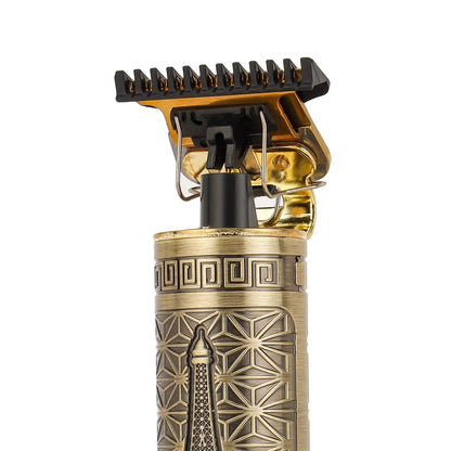 Geepas GTR56038 Professional Digital Hair Clipper – High-Performance T-Blade, 1200mAh Li-ion Battery, 180-Minute Runtime, LCD Display, Type-C Fast Charging, Golden & Black