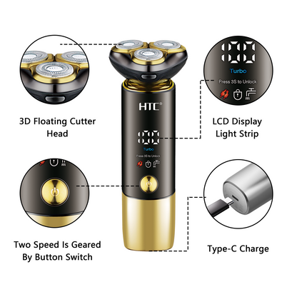 HTC GT-699 IPX6 Fully Washable Shaver with LED Display for Men
