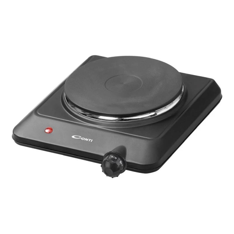 Conti Hot Plate HP 11201 BK Black Electric Cooktop 1500W Portable Single Burner Easy to Clean Ideal for Small Kitchens and Dorms 100-180 Char