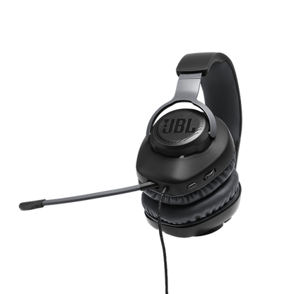 JBL Quantum 100M2 - Wired Over-Ear Gaming Headset with omnidirectional, Detachable mic with Mute Option and Fabric-Covered Memory Foam Ear Cushions, Compatible with All Platforms (Purple)
