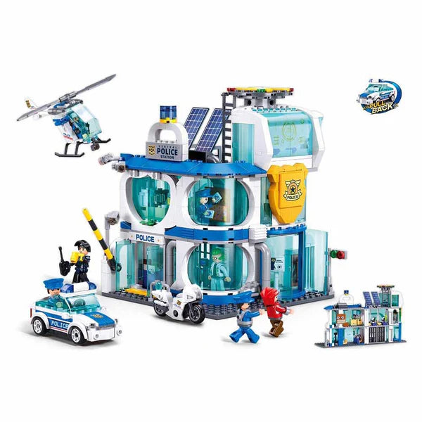 Sluban - Metropolis - Central Police Station (Pull Back) - Building Blocks- Age 6+