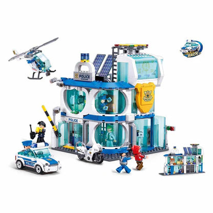 Sluban - Metropolis - Central Police Station (Pull Back) - Building Blocks- Age 6+