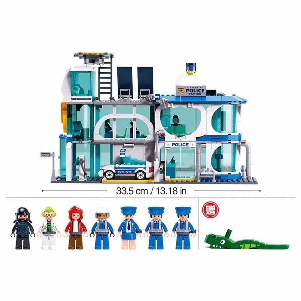 Sluban - Metropolis - Central Police Station (Pull Back) - Building Blocks- Age 6+