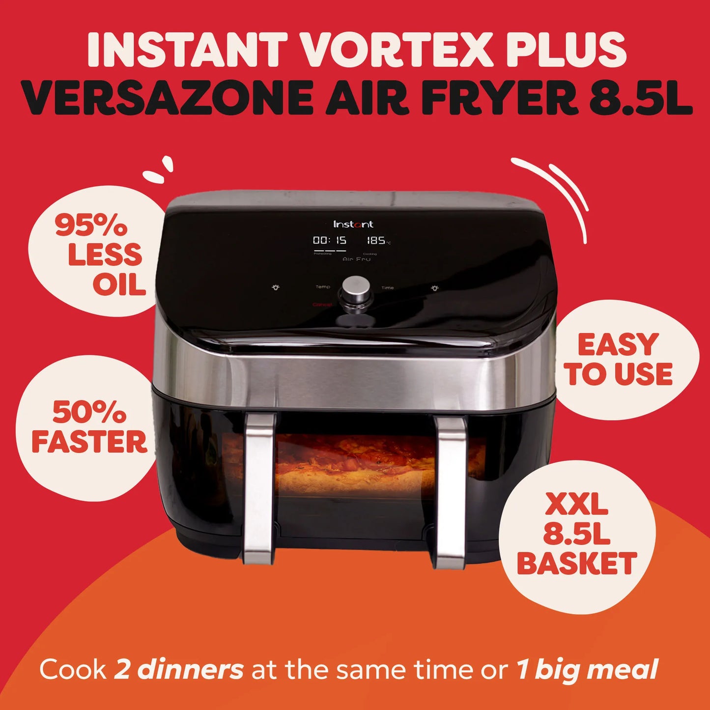 Instant Pot Air Fryer 8.5L Vortex VersaZone Clear