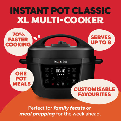 Instant Pot XL Electric Pressure Cooker 7.1L, Black