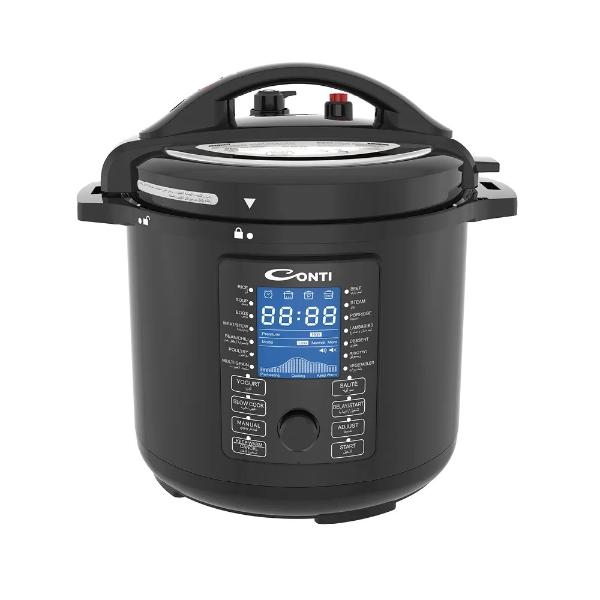 Conti EPC12A010-BK Electric Pressure Cooker – 12L Capacity, 1600W Power, LED Touch Control, 15 Preset Cooking Programs