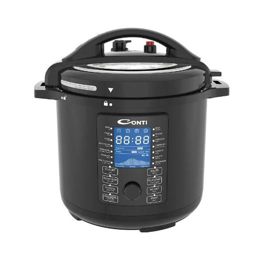 Conti EPC12A010-BK Electric Pressure Cooker – 12L Capacity, 1600W Power, LED Touch Control, 15 Preset Cooking Programs