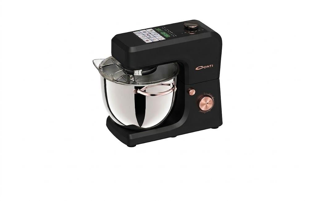 Conti 2000W 10L Diitagl Kitchen Machine, Copper Motor & Built-In Fermentation (Inc. 3 Attachments), Black KM 102004 BK D