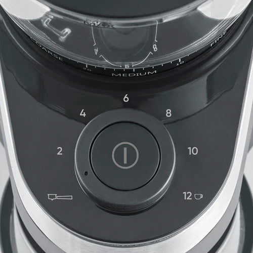 Severin coffee grinder for balanced grinding, 30 grind settings, removable bean container, 140W, stainless steel