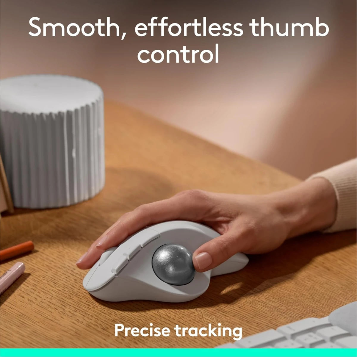 Logitech ERGO M575S Wireless Trackball Mouse – White