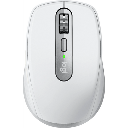 Logitech MX Anywhere 3s Compact Performance Re-chargeable Mouse, Wireless, Fast Scroll, Any Surface, Portable, 4000DPI, Customizable Buttons, USB-C Bluetooth - Pale Grey