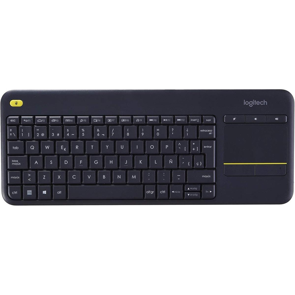 Logitech Wireless Keyboard K400 Plus With Touchpad for TV, Computers, Phones and Tablets Arabic / English - Black