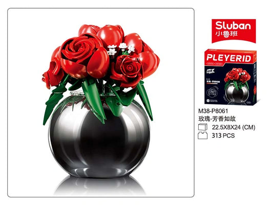 PLEYERID-Red roses（Plated vases）313pcs