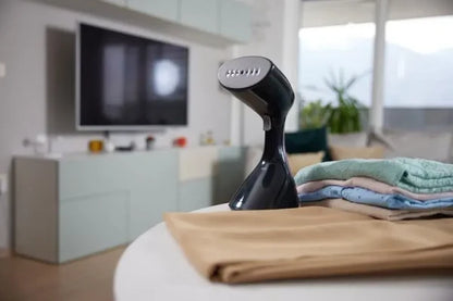 Goronja 220ml Vertical Steam Iron with 35g/min Steam Flow, 2 Steam Levels, Ceramic Soleplate, and Auto Shut-Off - Black - GS2100BKV