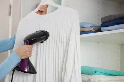 Goronja 220ml Vertical Steam Iron with 35g/min Steam Flow, 2 Steam Levels, Ceramic Soleplate, and Auto Shut-Off - Black - GS2100BKV