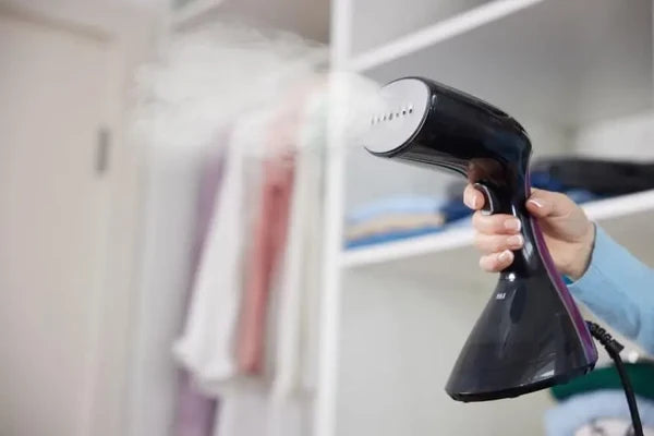 Goronja 220ml Vertical Steam Iron with 35g/min Steam Flow, 2 Steam Levels, Ceramic Soleplate, and Auto Shut-Off - Black - GS2100BKV