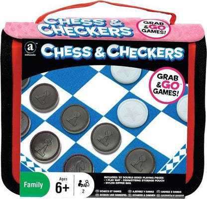 Ambassador Ma Grab & Go Games-Travel Chess & Checkers
