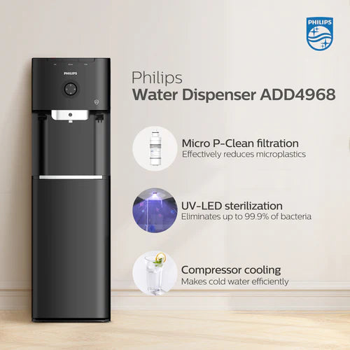 Philips bottom-fill water cooler with UV light and Micro P-Clean technology