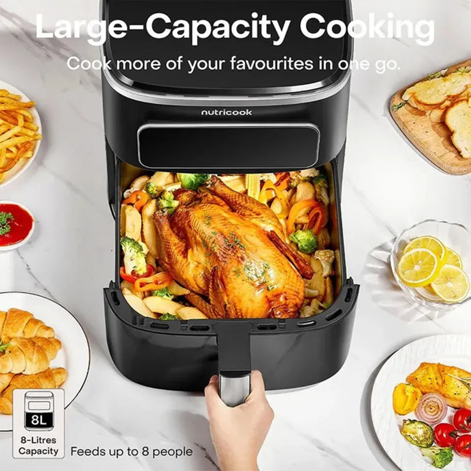 Nutricook - Max Pro With Top And Bottom Heating Air Fryer - Black - 8 L