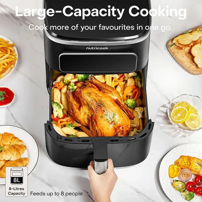 Nutricook - Max Pro With Top And Bottom Heating Air Fryer - Black - 8 L