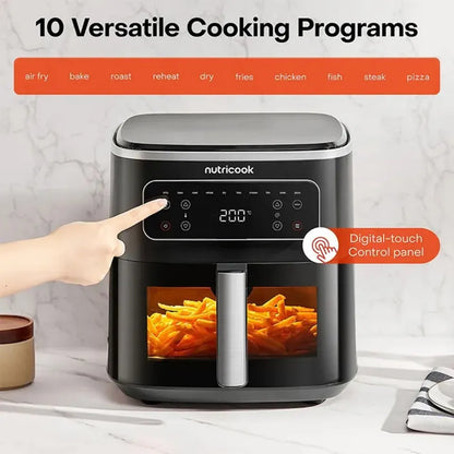 Nutricook - Max Pro With Top And Bottom Heating Air Fryer - Black - 8 L
