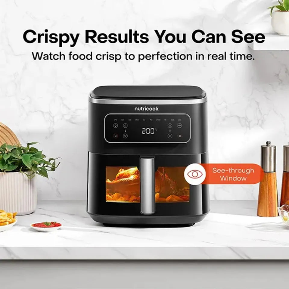 Nutricook - Max Pro With Top And Bottom Heating Air Fryer - Black - 8 L