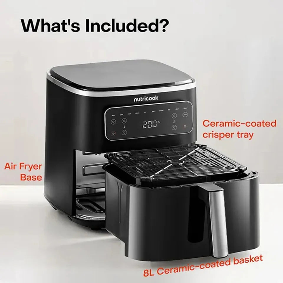 Nutricook - Max Pro With Top And Bottom Heating Air Fryer - Black - 8 L