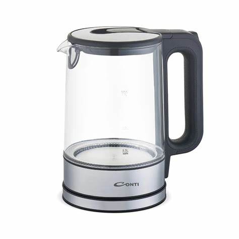 Conti Glass Electric Kettle 1.7L 2200W with Blue LED, CK 6012 GS