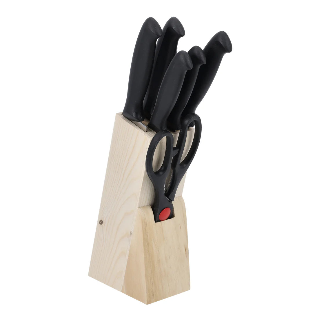 Royalford 8-Piece Kitchen Knives Set | Wooden Block | Scissors and Sharpener| Extra-Sharp Stainless Steel Blades | Premium PP Handles for Home Use Kitchen