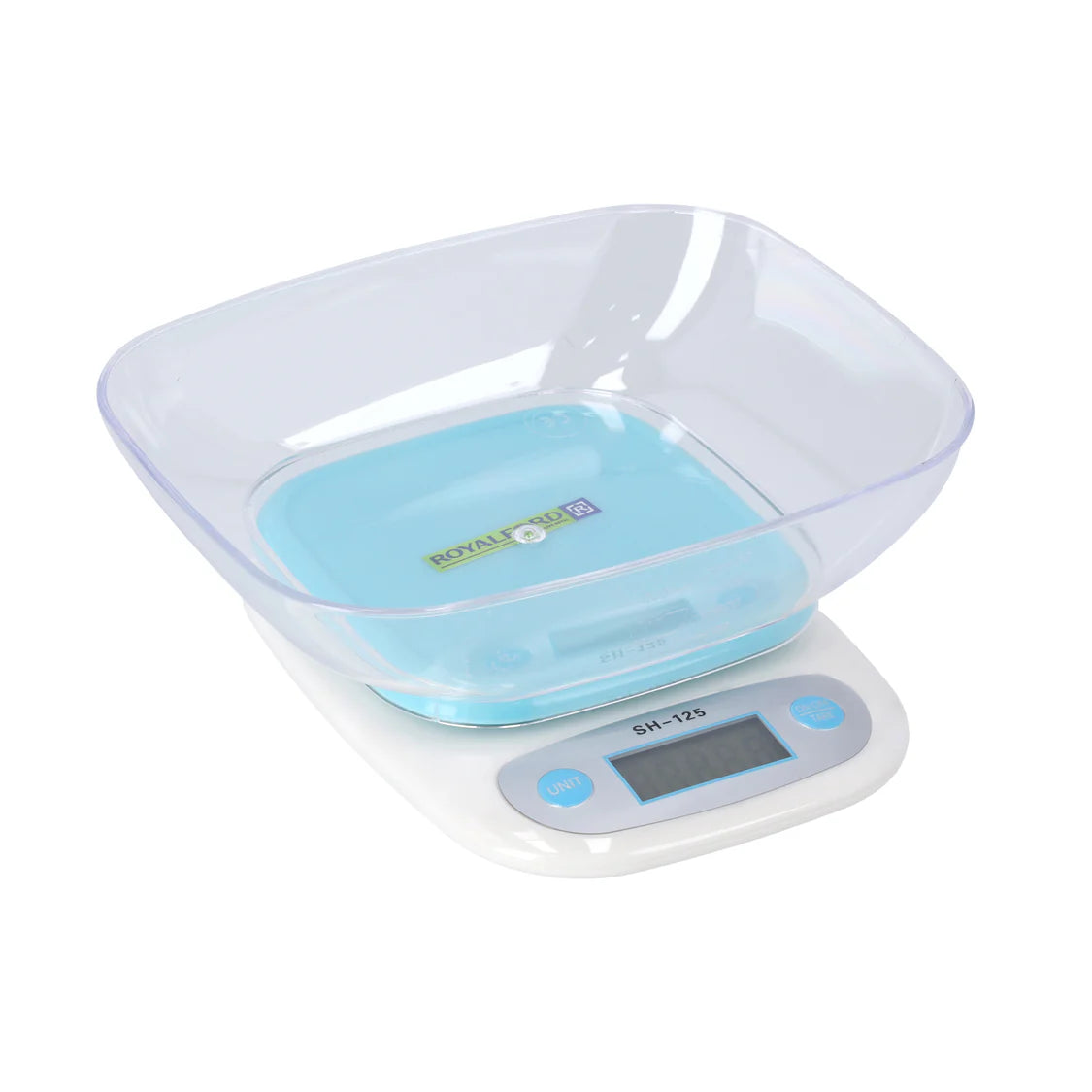 Royalford Electronic Kitchen Scale | High Precision Strain Gauge Sensor | Digital Weighing Scale | Transparent Bowl| Multi-Unit Display| Auto-Off Functionality (RF9515)