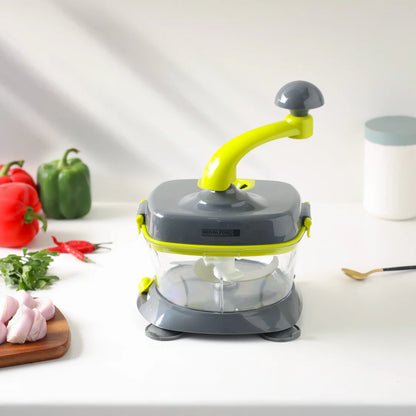Royalford Master Chopper | Multi-Purpose Manual Food Processor | Chopper, Beater & Spinner | Egg White Separator | Safety Lock | Easy Vegetable Chopping ( RFU9042)