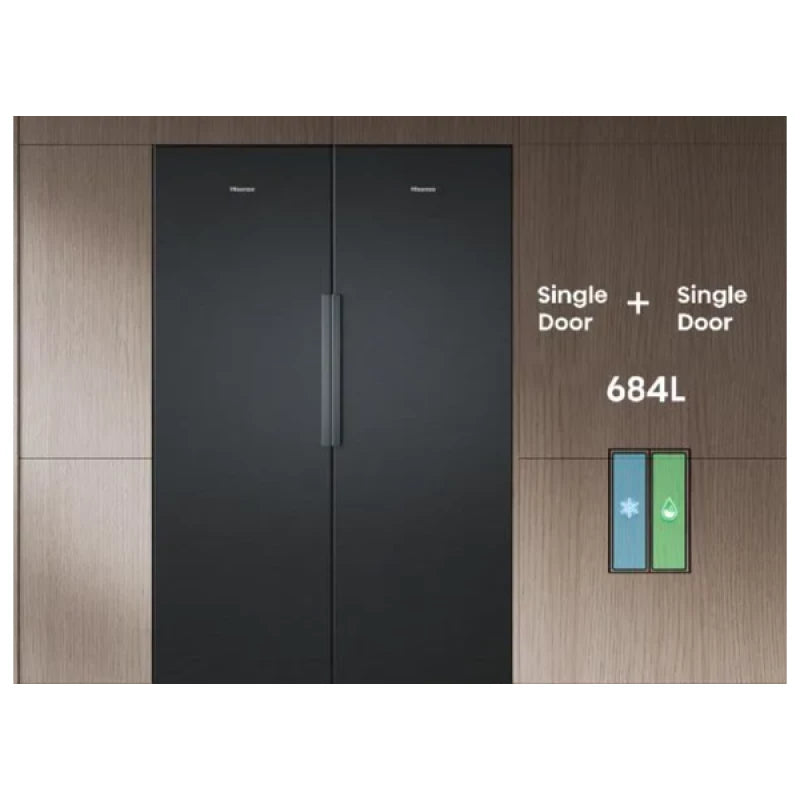 Hisense 25 Cu. Ft. French Door Refrigerator Black, Total No Frost, KitchenFit Design