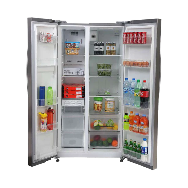 Midea Side By Side Refrigerator - 548Ltr - Black Glass - (MDRS710FGF22)