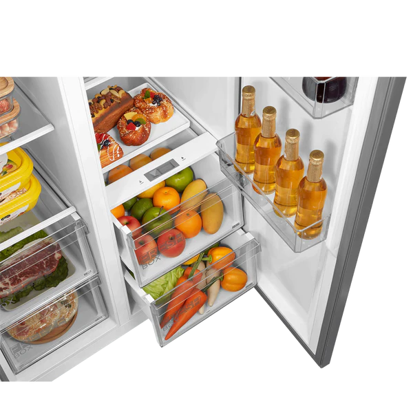 Midea Side By Side Refrigerator - 460Ltr - Stainless Steel - (MDRS619FGF46)