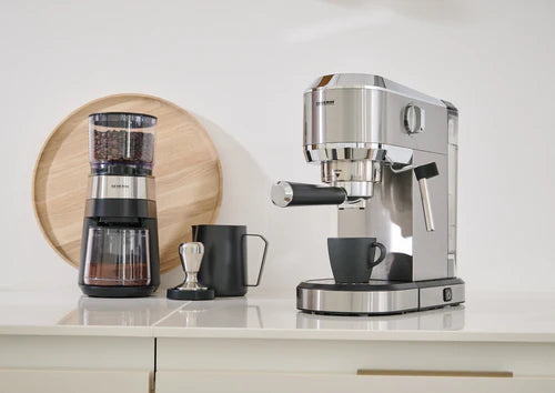 Severin coffee grinder for balanced grinding, 30 grind settings, removable bean container, 140W, stainless steel
