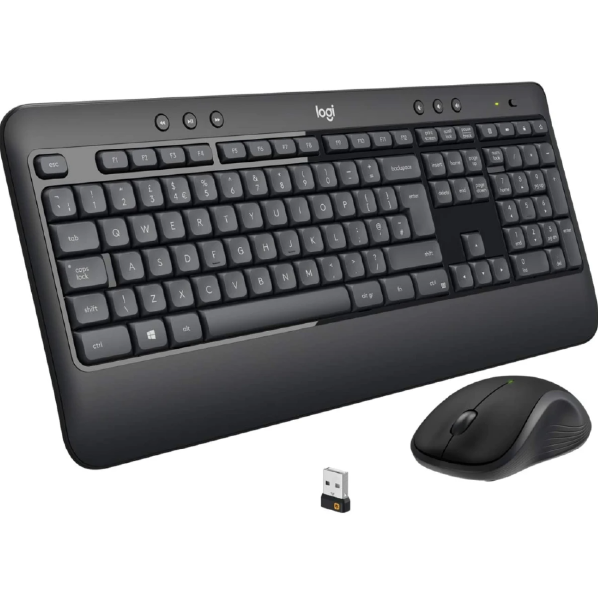 Logitech MK540 Advanced Wireless Keyboard and Mouse Combo for Windows, 2.4 GHz Unifying USB-Receiver, Multimedia Hotkeys
