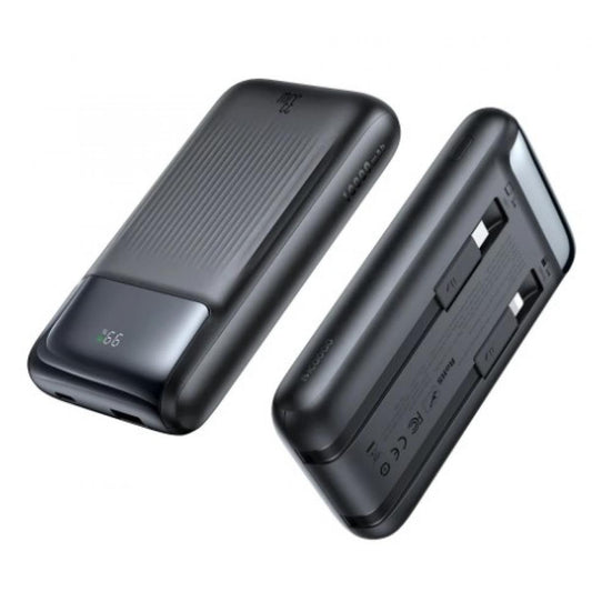 Mcdodo 10000mAh 33W Power Bank with Built in Cables Digital Display - Black - 18 Months Warranty
