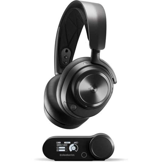 SteelSeries Arctis Nova Pro Wireless (Black) (2.4GHz/Bluetooth/USB-C/3.5mm) (ANC) Hi-Res Gaming Headset w/ DAC & Premium Hi-Fi Drivers, AI-powered Noise Cancelling Mic - Xbox, PC, PS5, PS4, Switch, Mobile