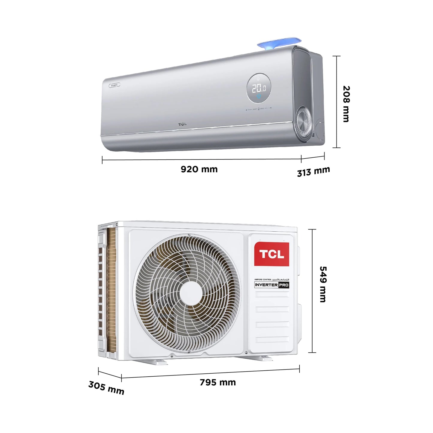 TCL TAC-12CHSD/FCI FreshIN 3.0 INVERTER PRO, 1 TON | 12000 Btu/h