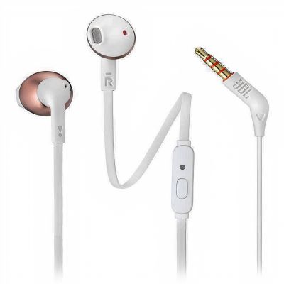 JBL In-Ear Headphone with One-Button Remote/Mic - White TUNE 205