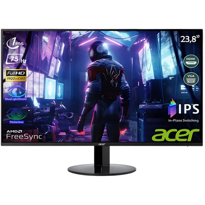 ACER MONITOR 24" FHD 75 Hz IPS- Black - (SB241YBI)