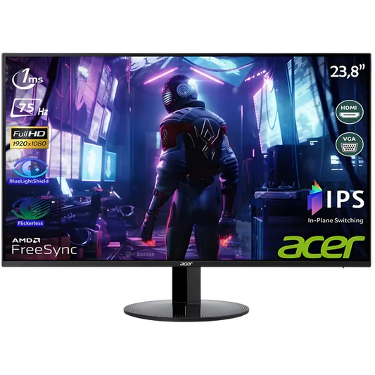 ACER MONITOR 24" FHD 75 Hz IPS- Black - (SB241YBI)