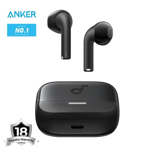 Soundcore K20i Anker, Semi-in-Ear Earbuds, Bluetooth 5.3, 36H Playtime, Fast Charge, Clear Sound, Comfortable, ENC 2-Mic, Custom EQ, IPX5,  App Control Black - 18 Month Warranty