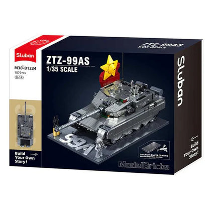 Sluban Model Bricks ZTZ-99AS Tank 1079 Pieces | M38-B1234 Premium Scale Model