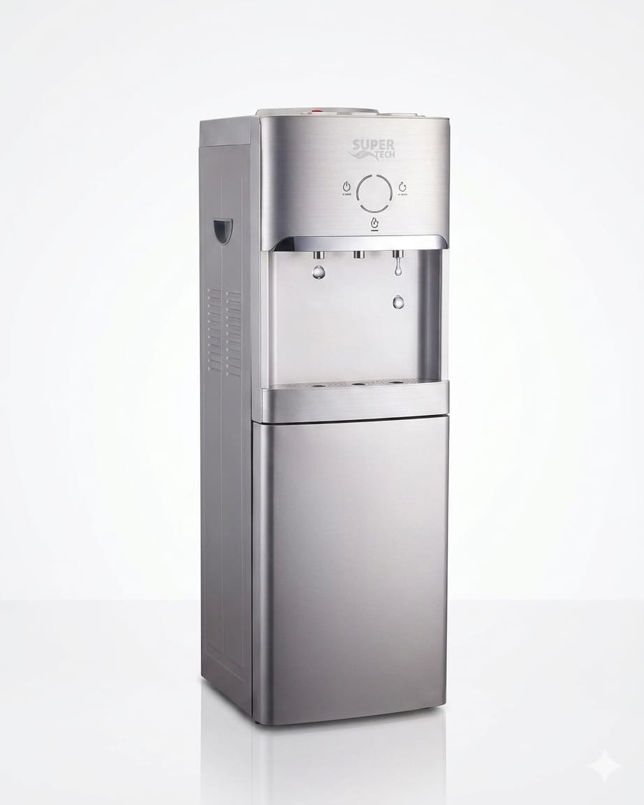 Super Tech Inverter Water Dispenser, 3 Taps, 7L Capacity, Storage Cabinet, Grey, RAX5-2-63LB