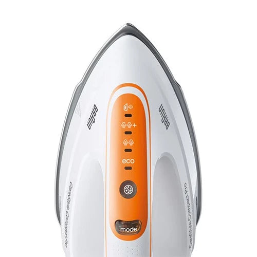 Braun CareStyle Compact Steam Generator Iron IS2561WH - 2400W Power - 6 Bar Pressure - FreeGlide 3D Soleplate - iCare Technology - White/Orange