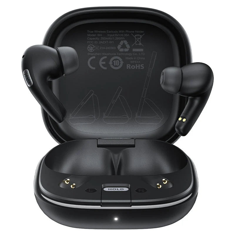 ACEFAST W4 TWS Earbuds with Built-in Phone Stand – Bluetooth 5.4 | ENC | 28H Battery | IPX4 | Fast Charging
